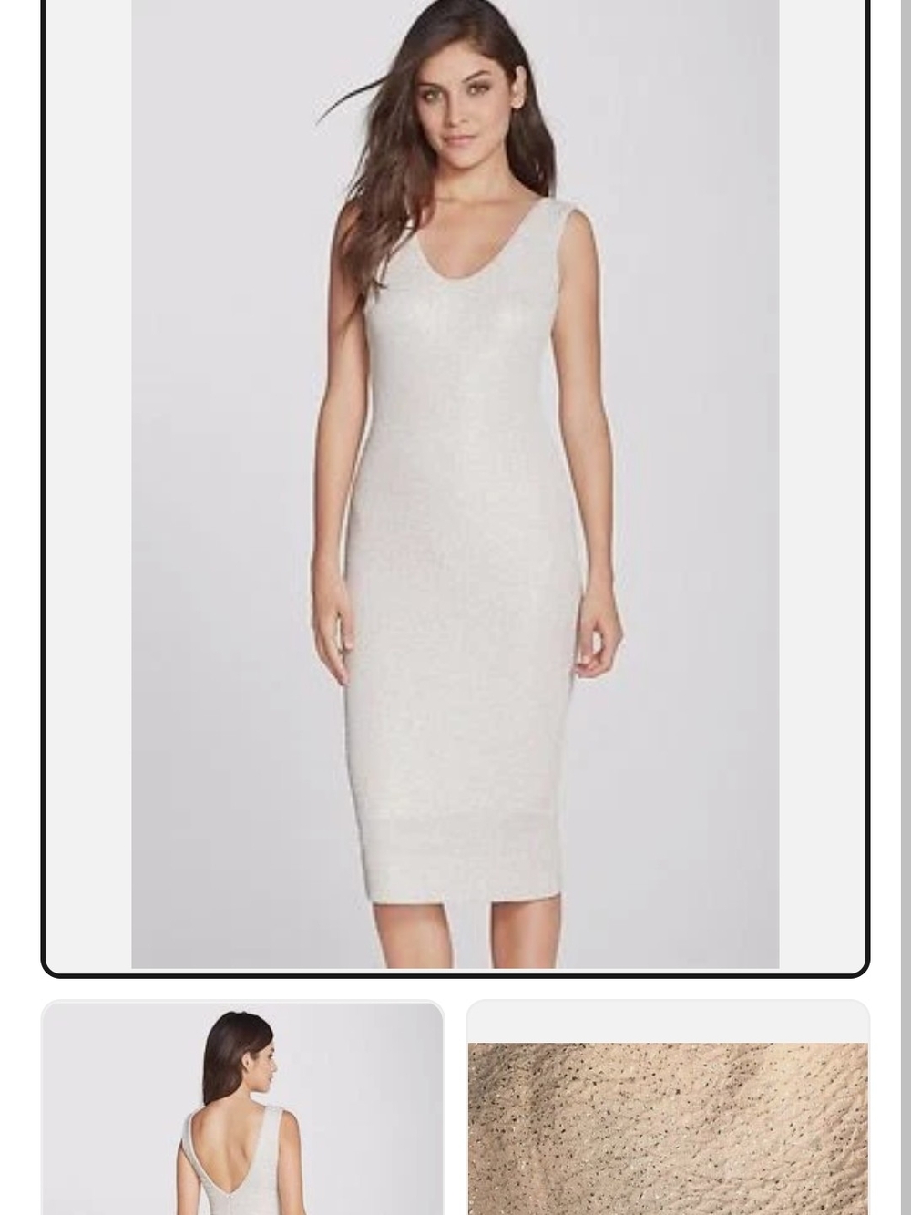 Dress the Population Cream Sleeveless Midi Bodycon Dress
